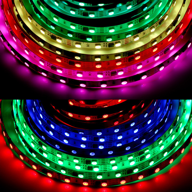 DC12V APA102 Addressable RGB Color Chasing LED Strip Light - Programmable External IC 60LEDs/m Flexible LED Tape Lights DC12V APA102 Addressable RGB Color Chasing LED Strip Light - Programmable External IC 60LEDs/m Flexible LED Tape Lights